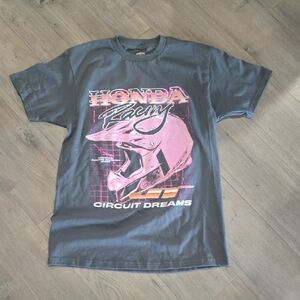 Mens New HONDA Racing Gray T-Shirt Short Sleeve New W/O Tag